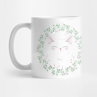 white cute cat Mug